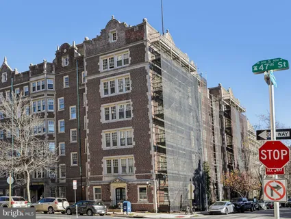 a front view of a building
