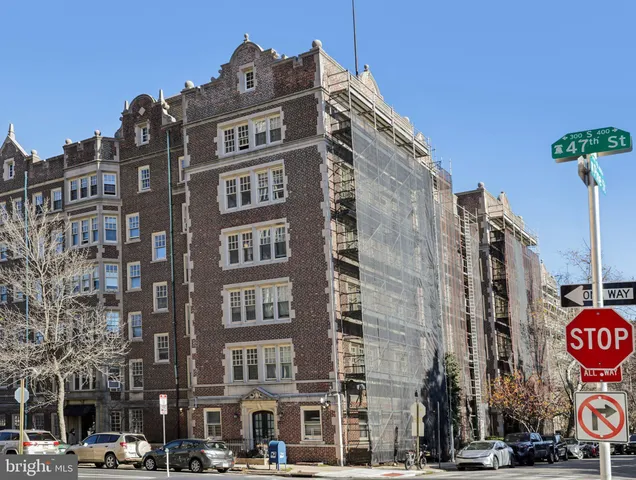 a front view of a building