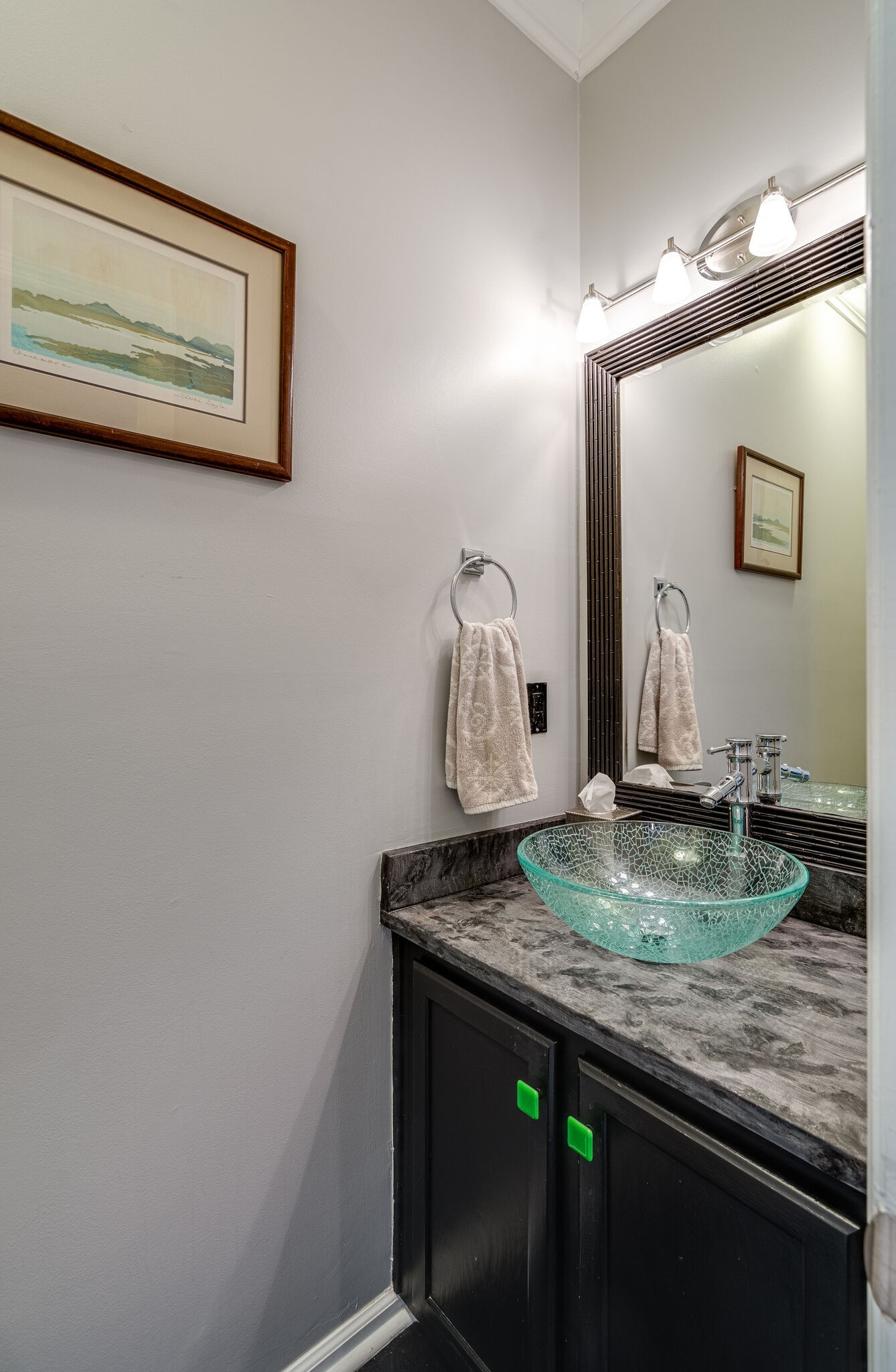 231 Green Harbor Road, Unit 141 Old Hickory, TN 37138 - Photo 29 of 40 a bathroom with a granite countertop sink and a mirror