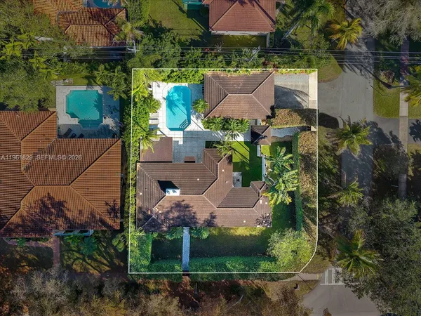 an aerial view of multiple house