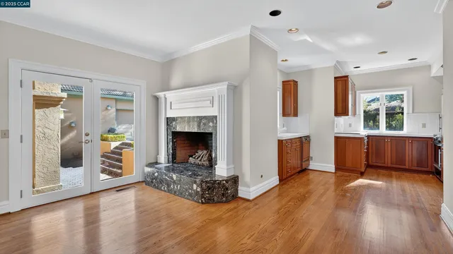 a view of a balcony with staircase