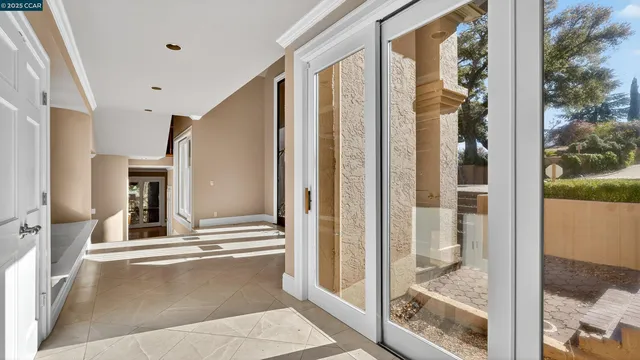 a view of a living room and bathroom view