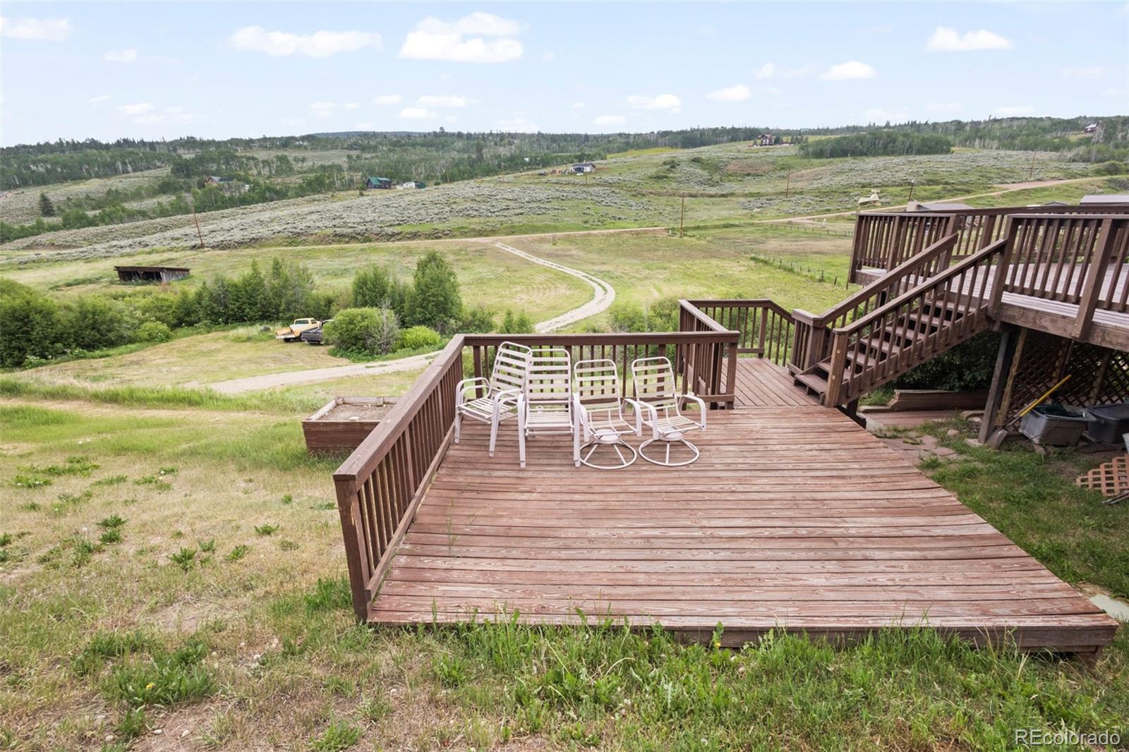 360 Gcr 194 Kremmling, CO 80459 - Photo 41 of 50 a view of a lake with a wooden deck and a yard