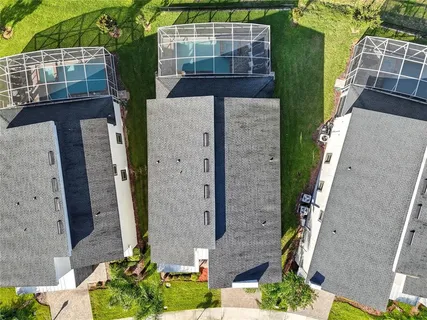 an aerial view of a house