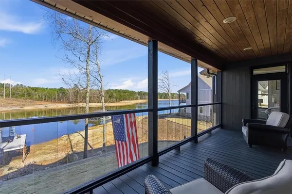 a view of a building with a patio