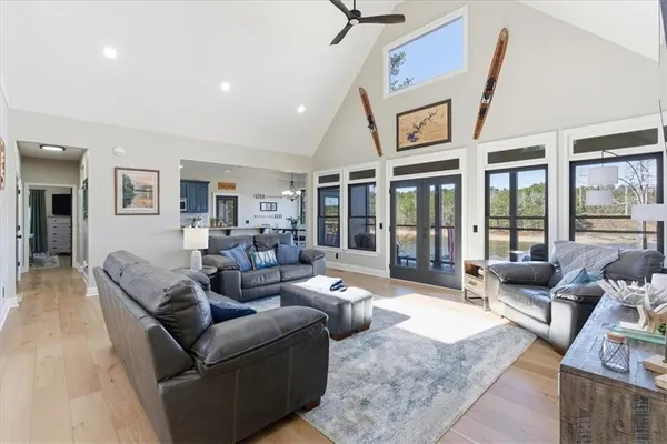 a kitchen with lots of counter space and sink