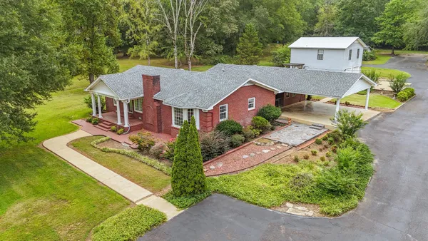 an aerial view of a house