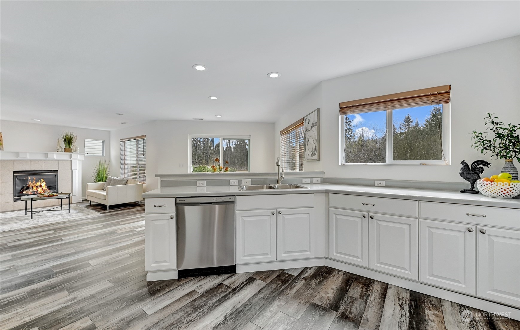 19110 13th Avenue Southeast Bothell, WA 98012 - Photo 13 of 32 a spacious bathroom with double vanity and a mirror