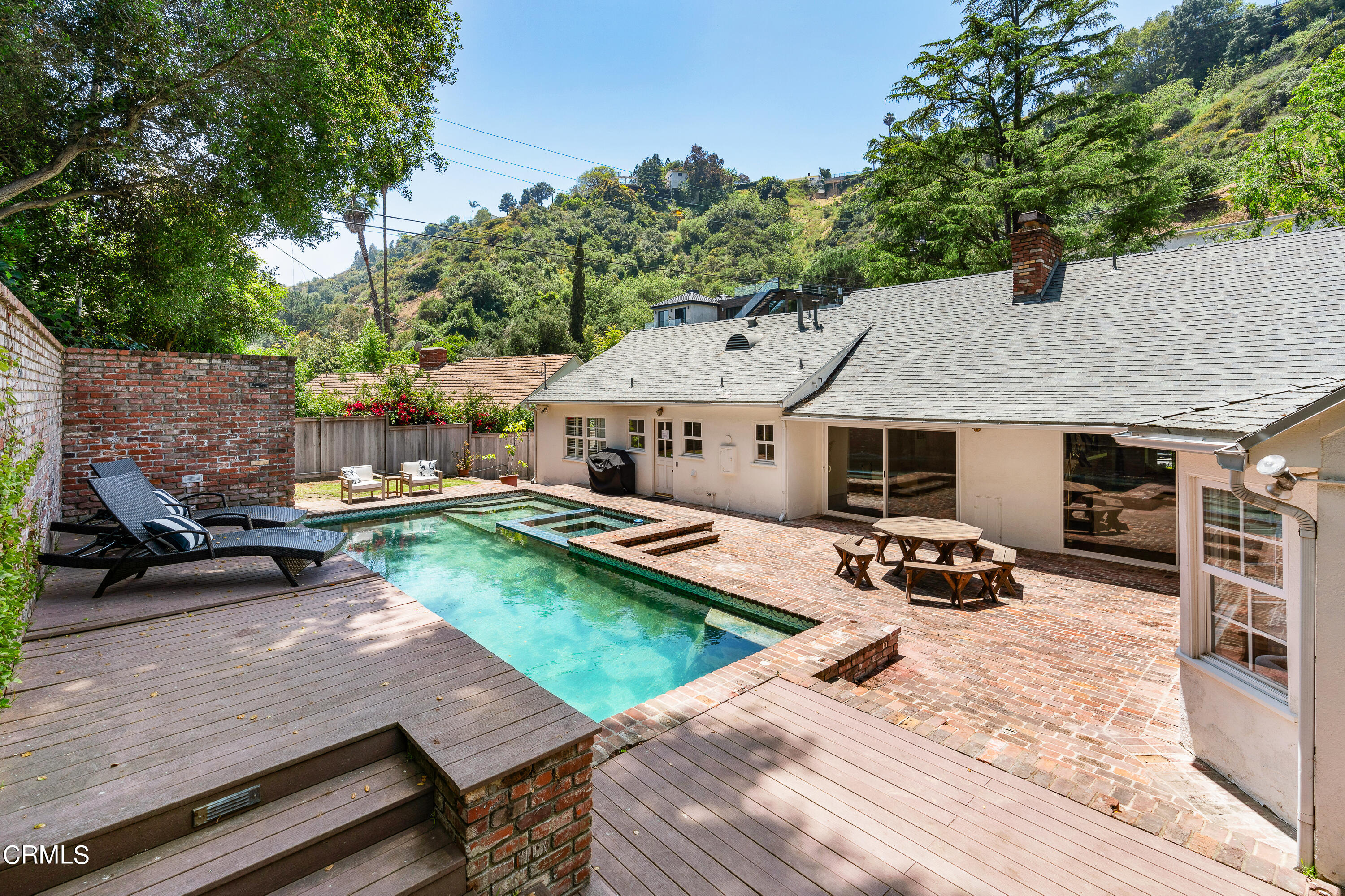 2040 Roscomare Road Los Angeles, CA 90077 - Photo 25 of 30 an aerial view of a house with swimming pool and sitting area