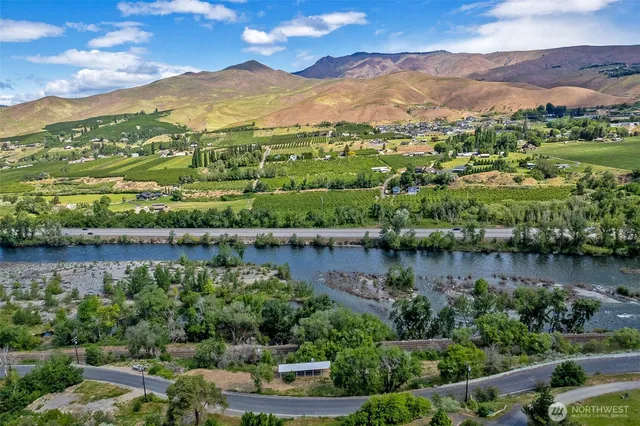 a view of a lake with a mountain