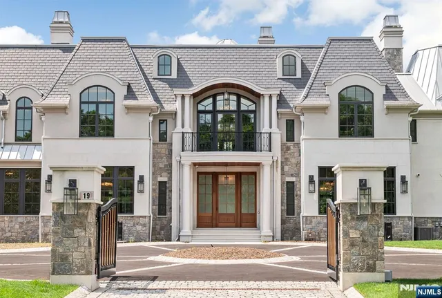 a view of a brick house with a windows