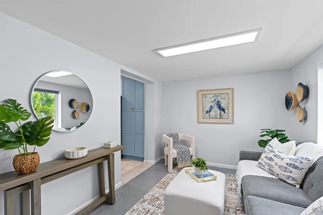 a living room with furniture