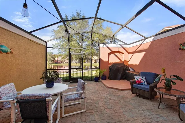 a view of a outdoor seating area