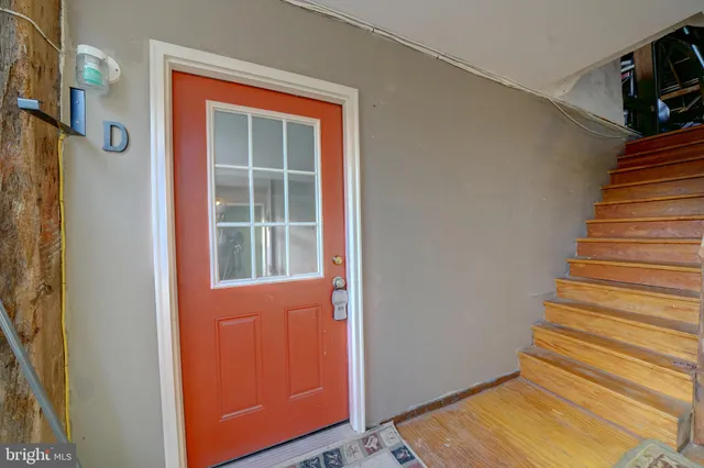 a view of an entryway with staircase
