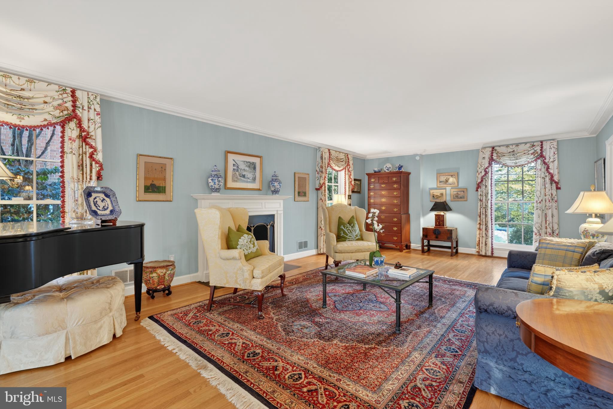 2238 47th Street Northwest Washington, DC 20007 - Photo 11 of 42 a living room with fireplace furniture and a large window