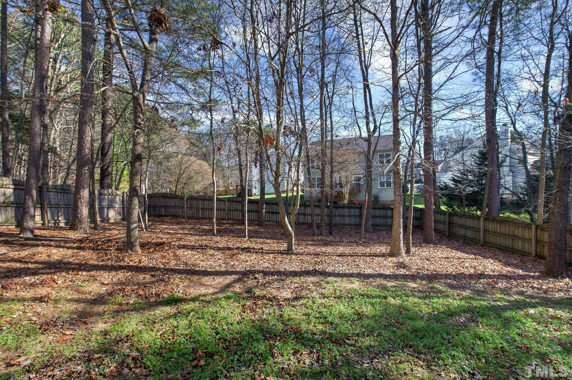 6809 Edwell Court Raleigh, NC 27617 - Photo 23 of 26 a backyard of a house with lots of green space