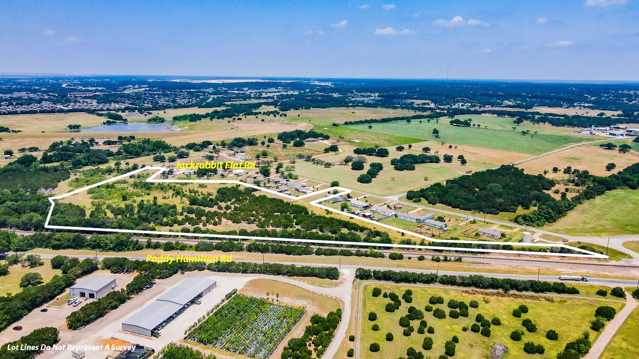 Tbd Jackrabbit Road Belton, TX 76513 - Photo 2 of 12 Overview of rural landscape with property boundaries highlighted