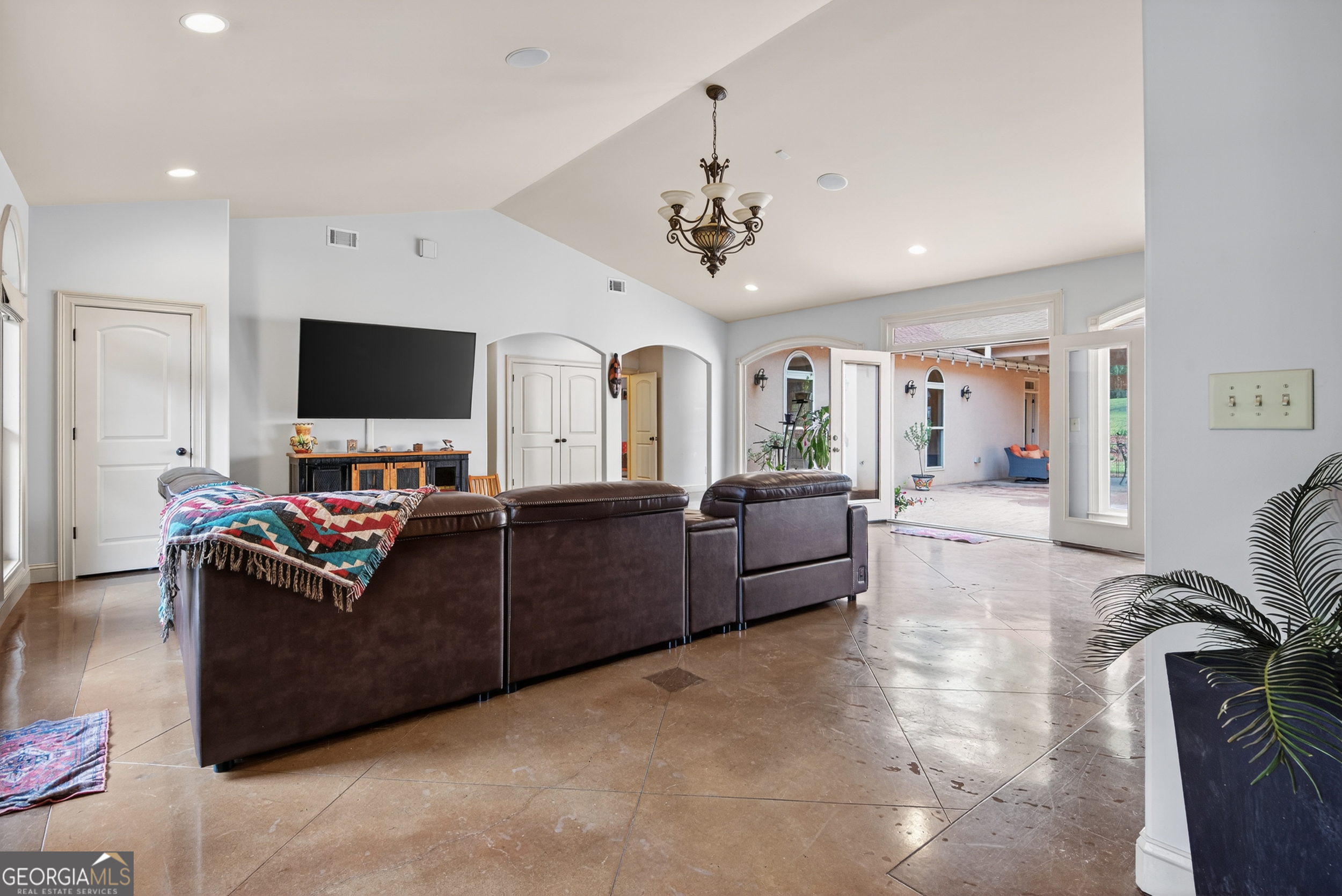 1583 Hickory Flat Road Gillsville, GA 30543 - Photo 6 of 78 a living room with furniture and a flat screen tv