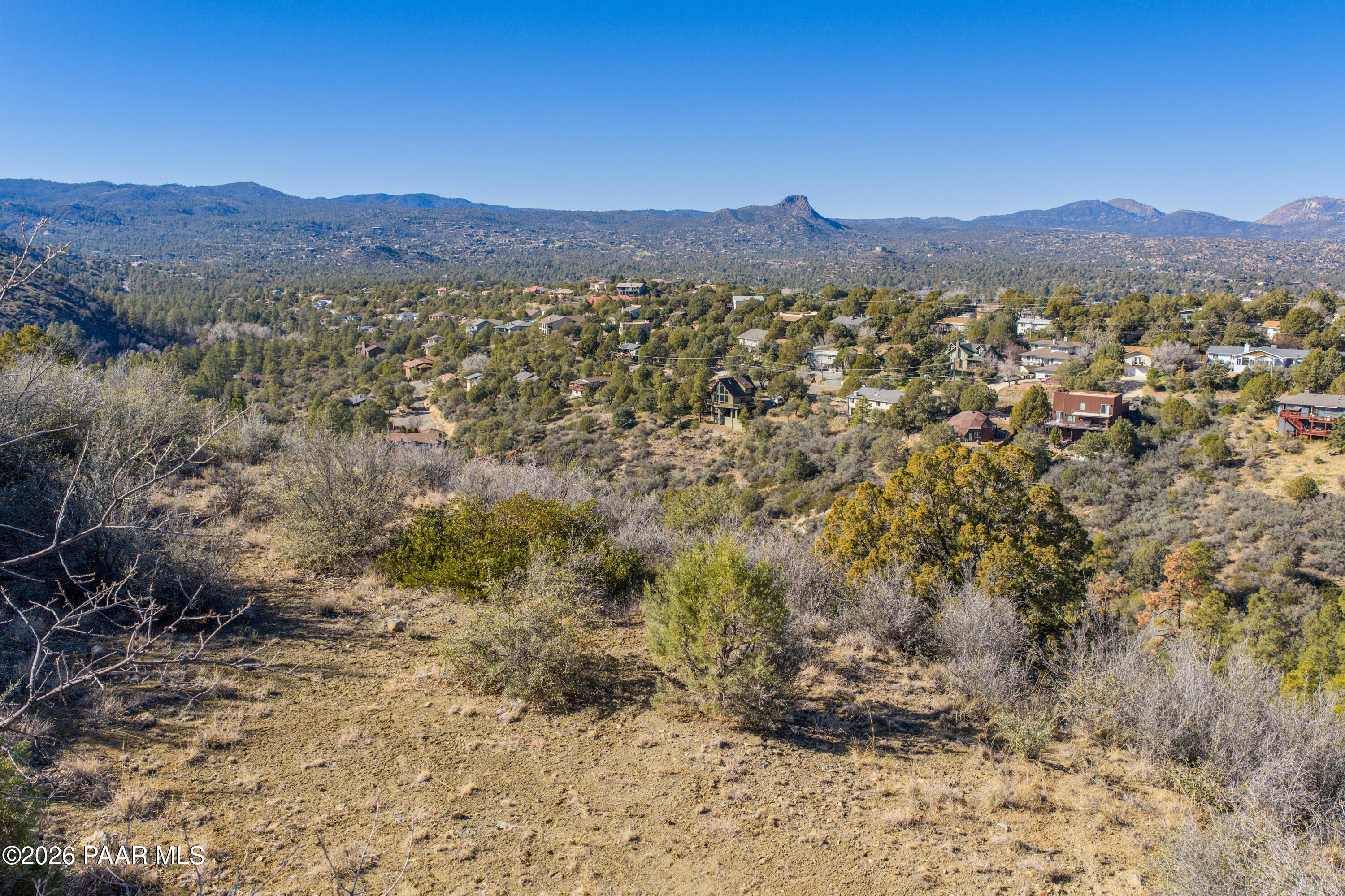 1490 South Rattlesnake Way Prescott, AZ 86303 - Photo 18 of 24 a view of a forest with mountains in the background