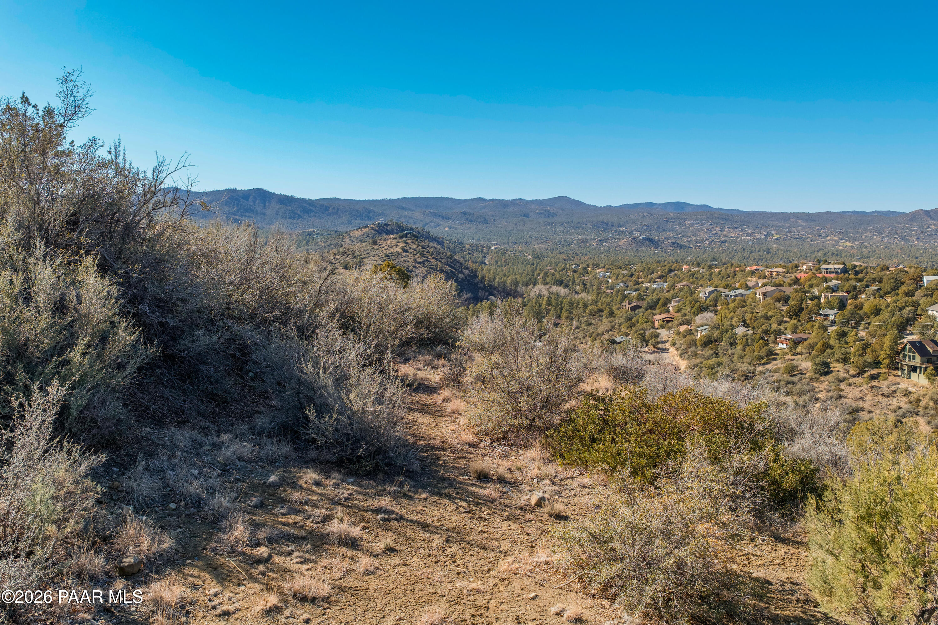 1490 South Rattlesnake Way Prescott, AZ 86303 - Photo 21 of 24 a view of a forest with mountains in the background