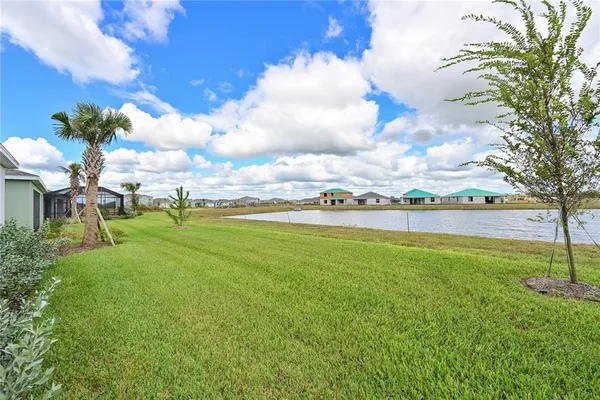 a view of a lake and a houses