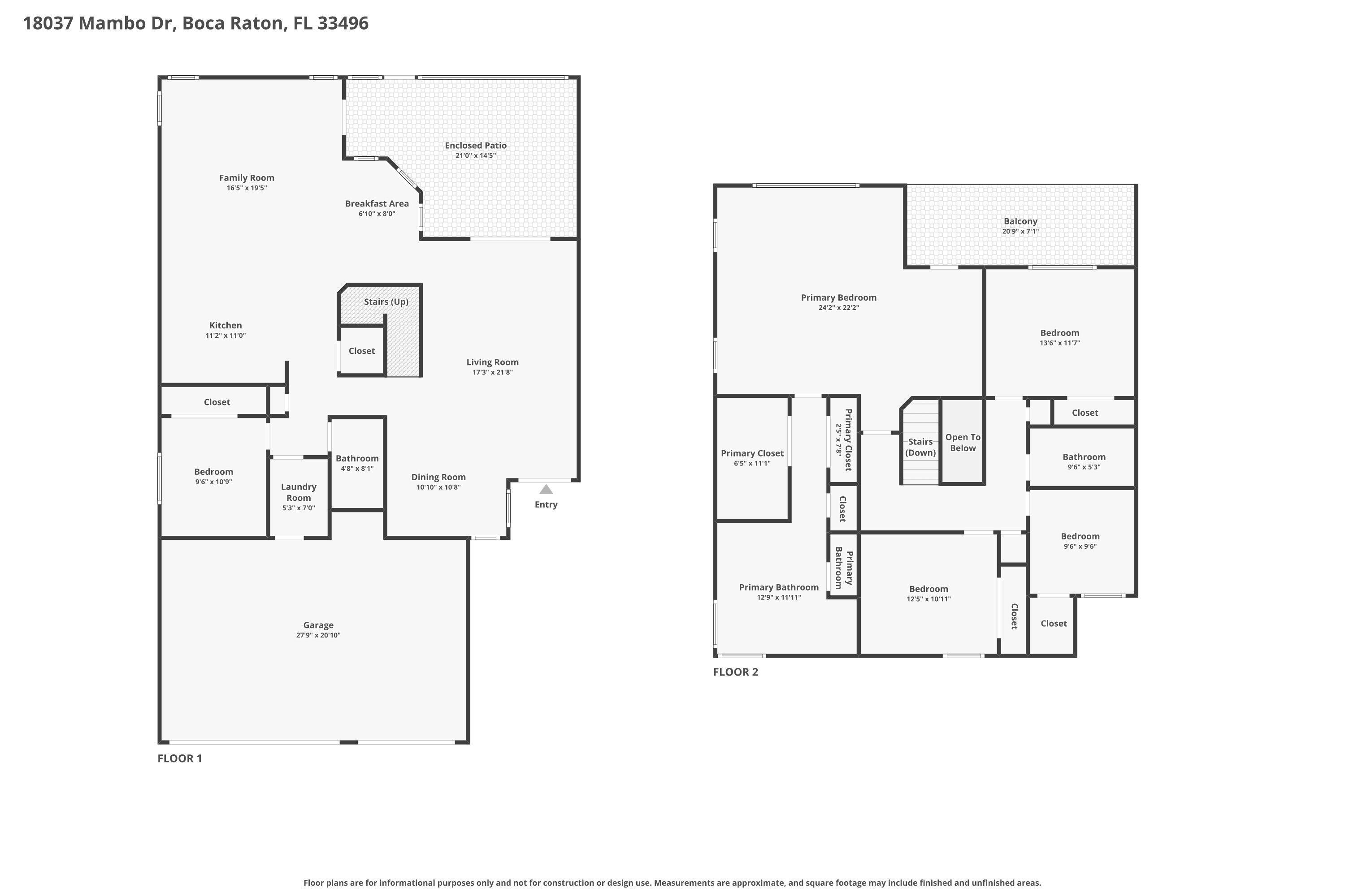 18037 Mambo Drive Boca Raton, FL 33496 - Photo 56 of 56 Floor Plan