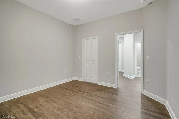 a view of a room with racks on the wall