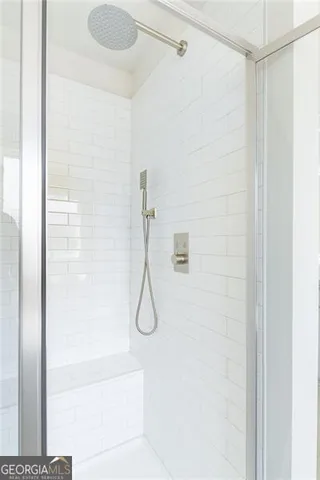 a bathroom with a shower