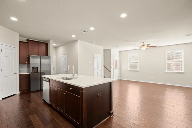 a view of backyard of house