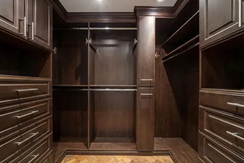 a close view of closet