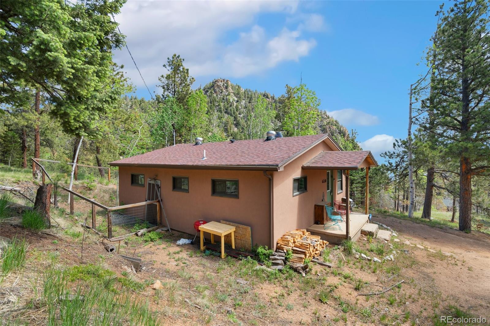 6230 Waterfall Loop Manitou Springs, CO 80829 - Photo 2 of 23 a backyard of a house with table and chairs