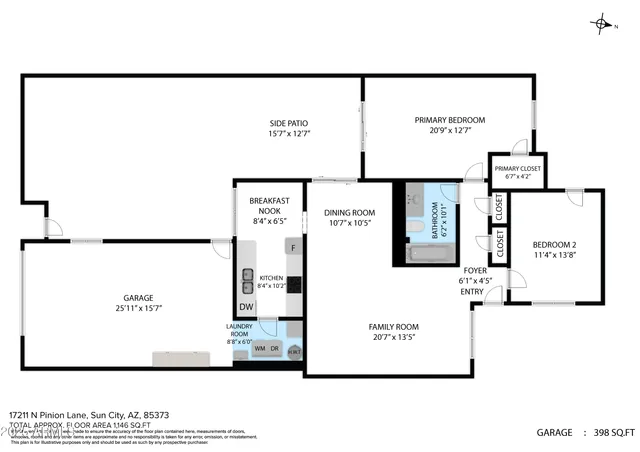 $225,000 | 17211 North Pinion Lane, Sun City, AZ 85373