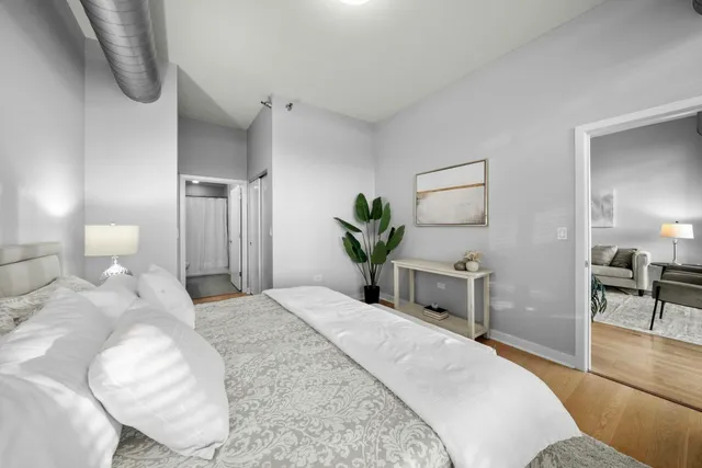 an outdoor space with seating space