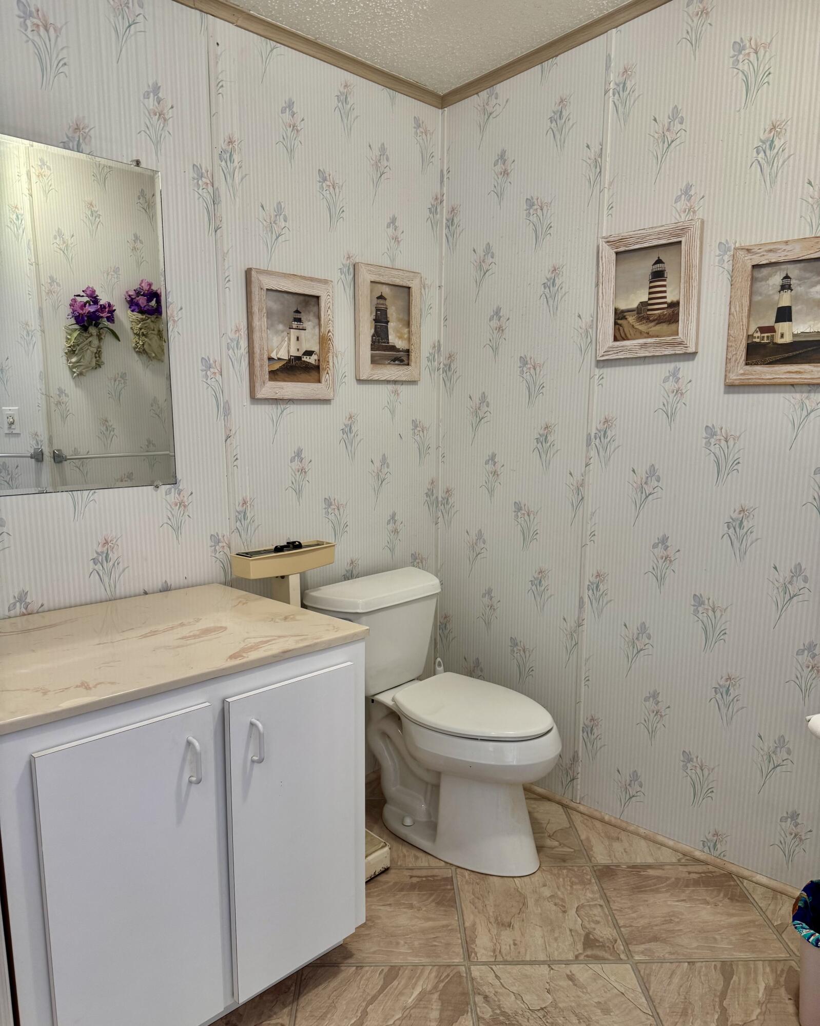 1704 Southwest 35th Circle Okeechobee, FL 34974 - Photo 24 of 44 a bathroom with a granite countertop toilet and a sink