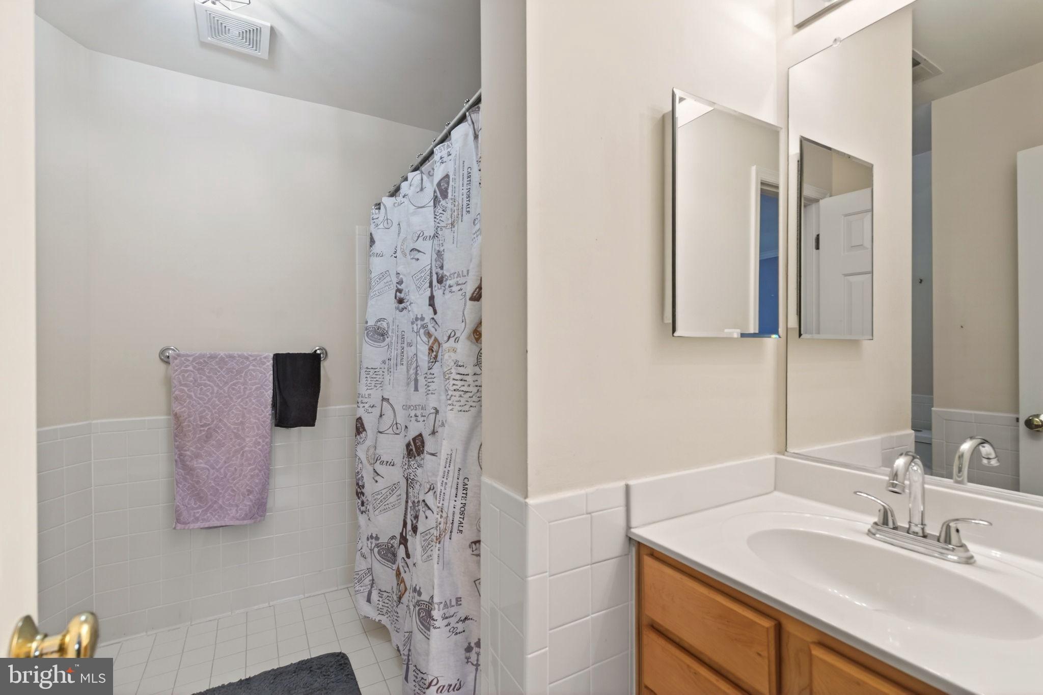 8020 Pohick Road Springfield, VA 22153 - Photo 29 of 57 a bathroom with a sink mirror and shower
