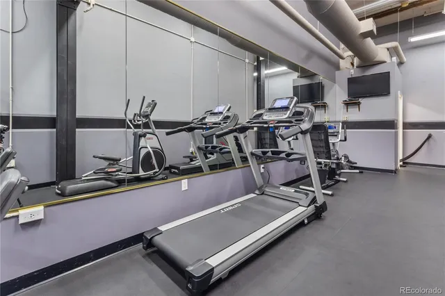 a room with gym equipment