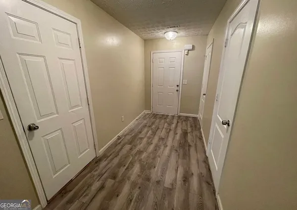 a view of a room with door
