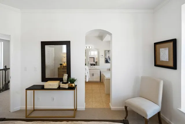 a bathroom with a sink double vanity and a mirror
