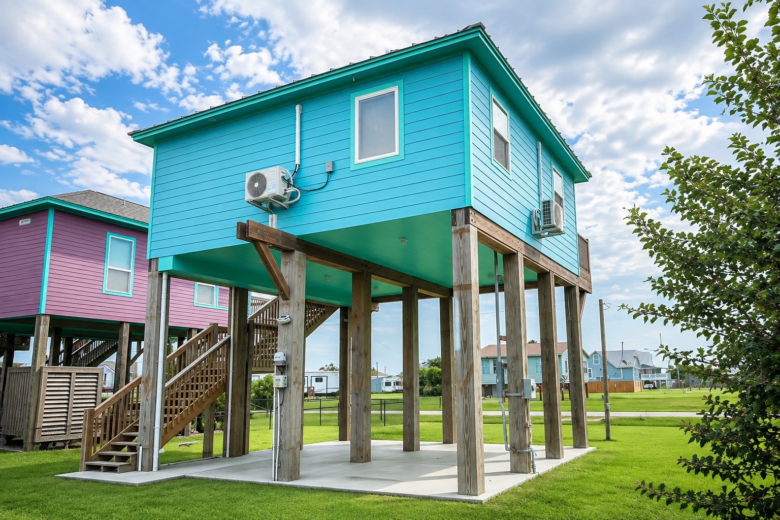 1021 North Sage Road Crystal Beach, TX 77650 - Photo 10 of 22 Elevated turquoise beach house offers stunning views and modern amenities, perfect for coastal living.
