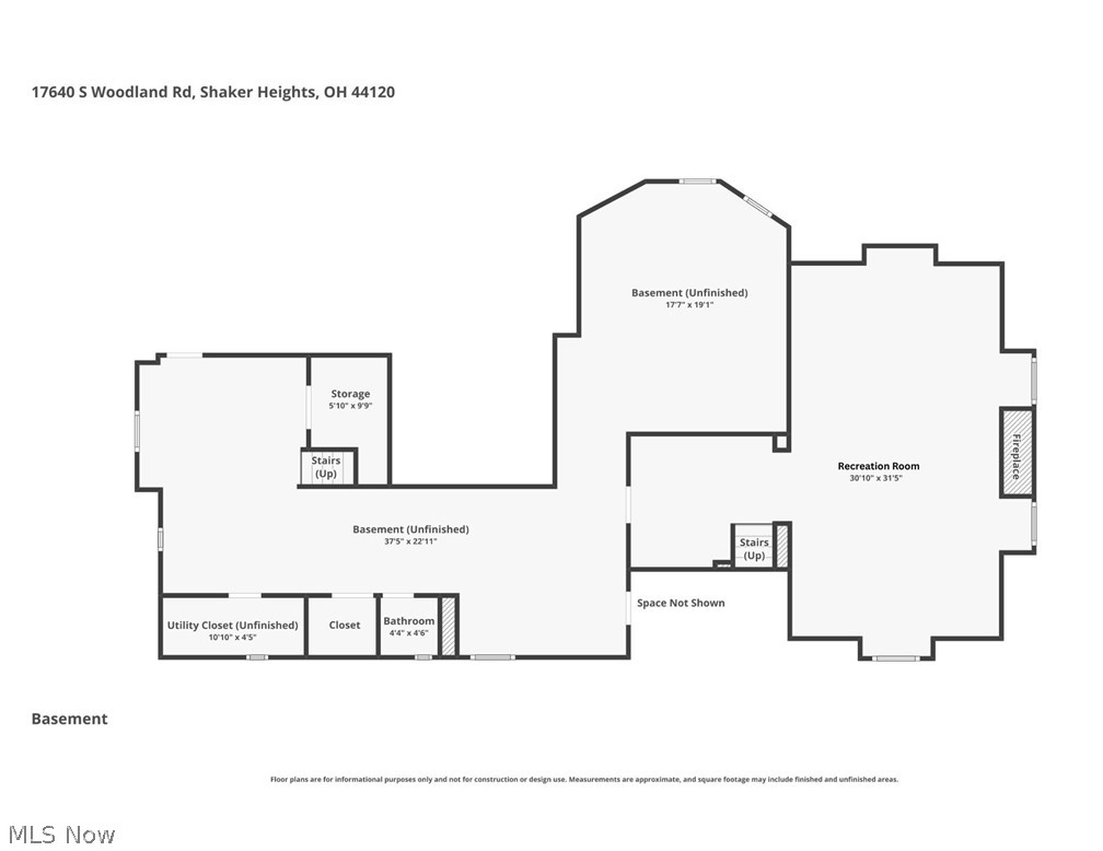 17640 South Woodland Road Cleveland, OH 44120 - Photo 40 of 40 Basement Floor Plan