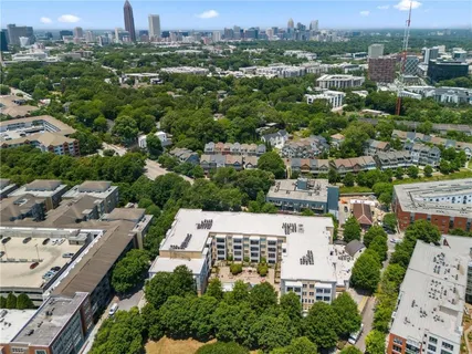 an aerial view of a city