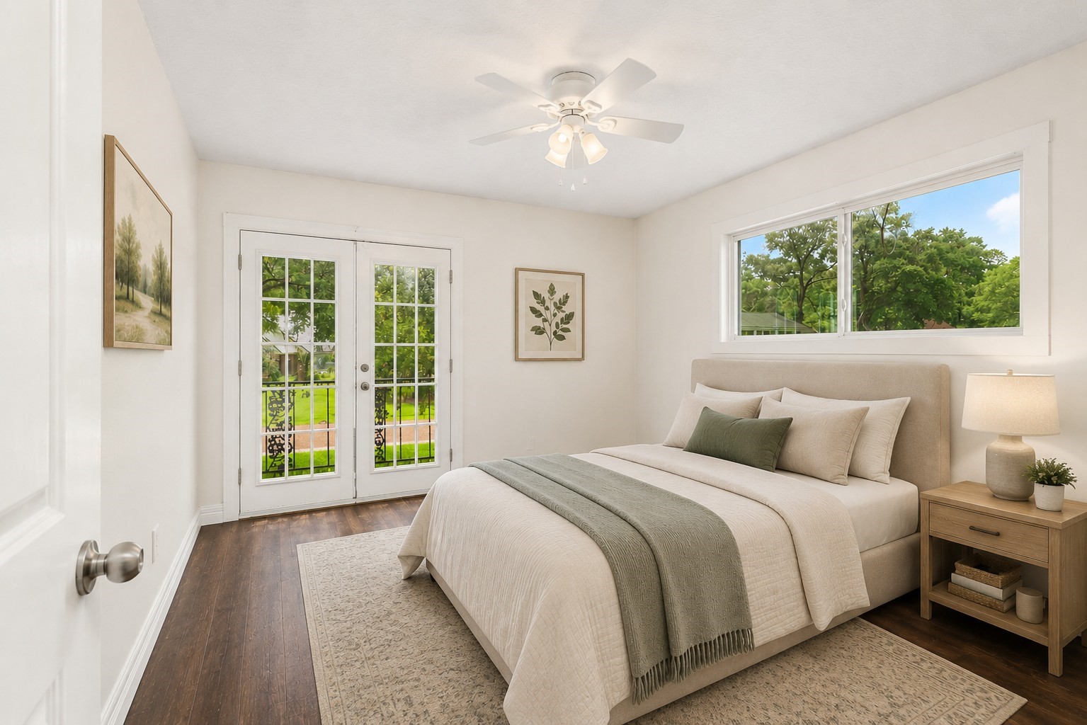 560 Landfall Lane Conroe, TX 77302 - Photo 8 of 41 Spacious third bedroom with French doors and ample natural light.