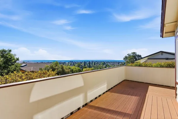 a view of a city and an ocean view