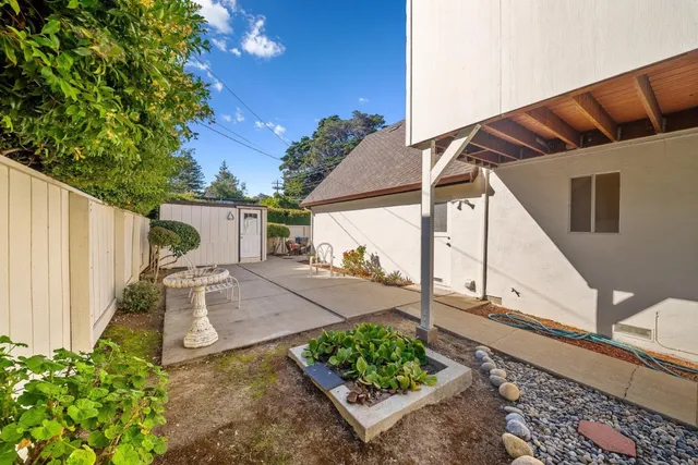a view of outdoor space with seating area