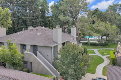 an aerial view of a house