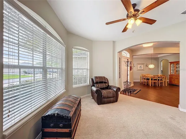 a living room with furniture
