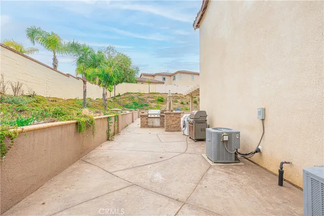 a view of a terrace with furniture