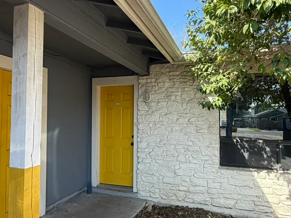 a view of entrance door of house