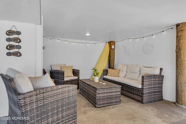 a living room with furniture and a couch