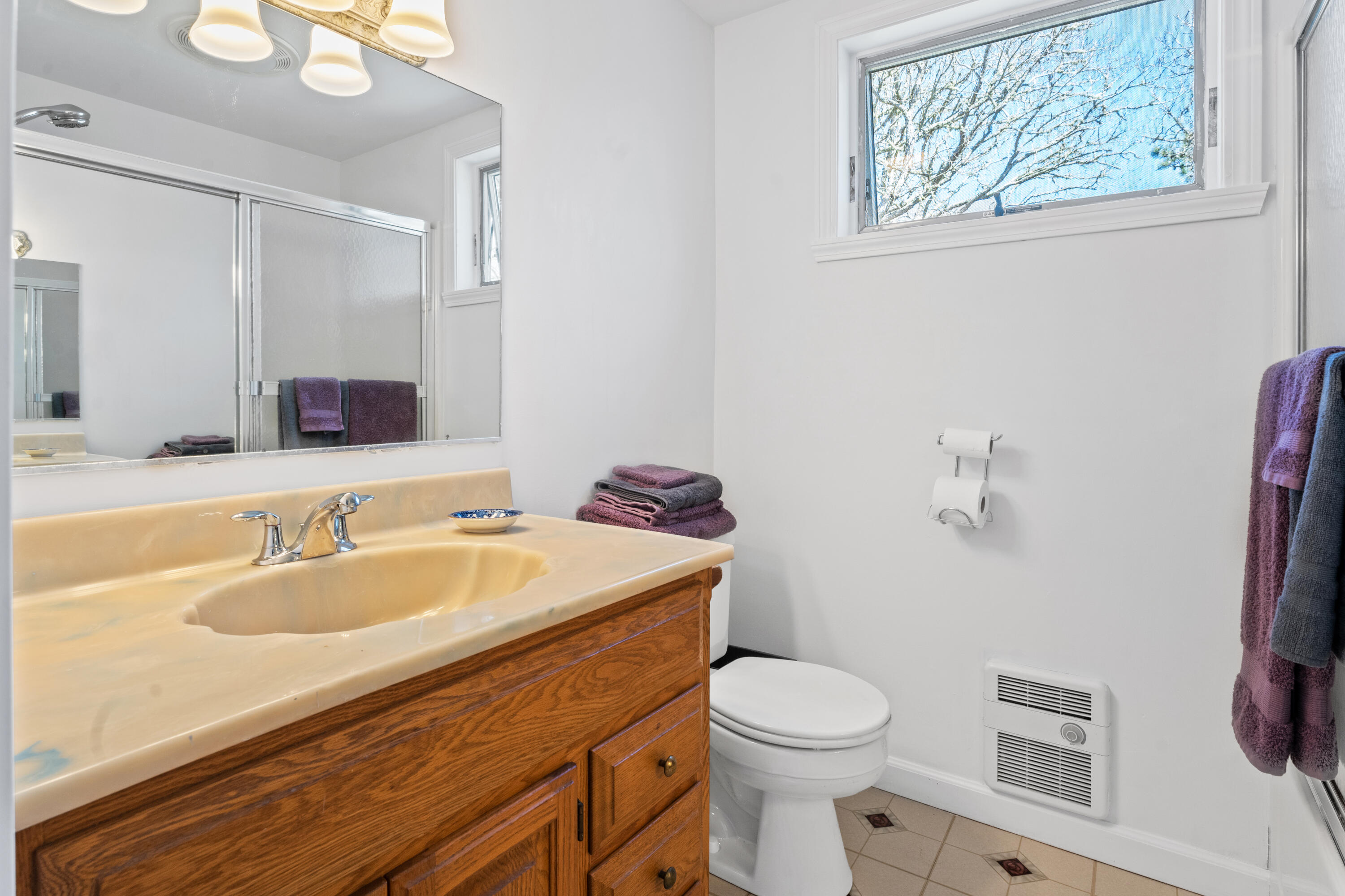 9 Sampson Avenue Edgartown, MA 02539 - Photo 20 of 35 a bathroom with a sink a toilet and mirror